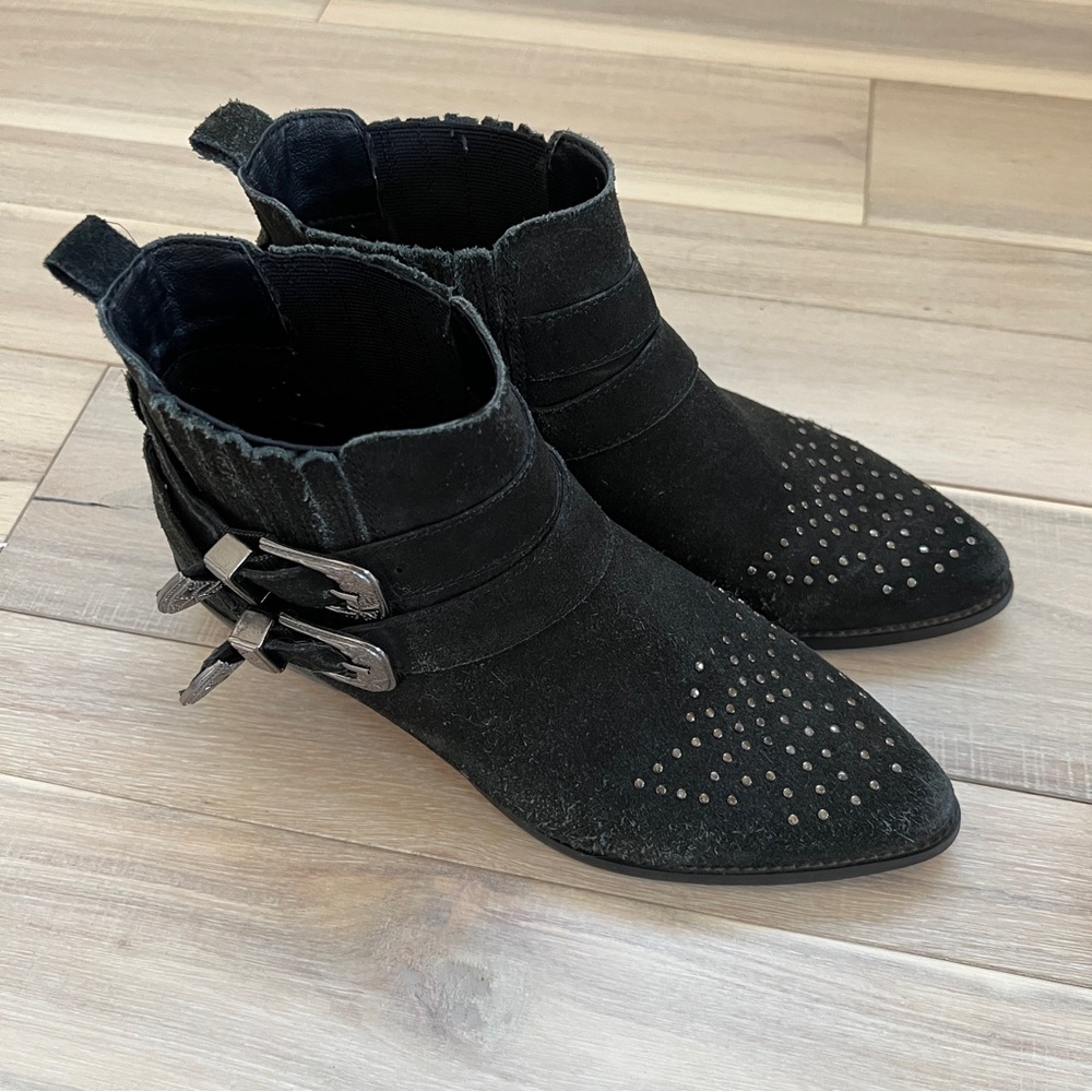 Western cowboy short boots black